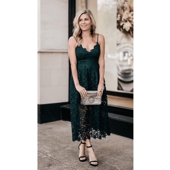 emerald green midi cocktail dress